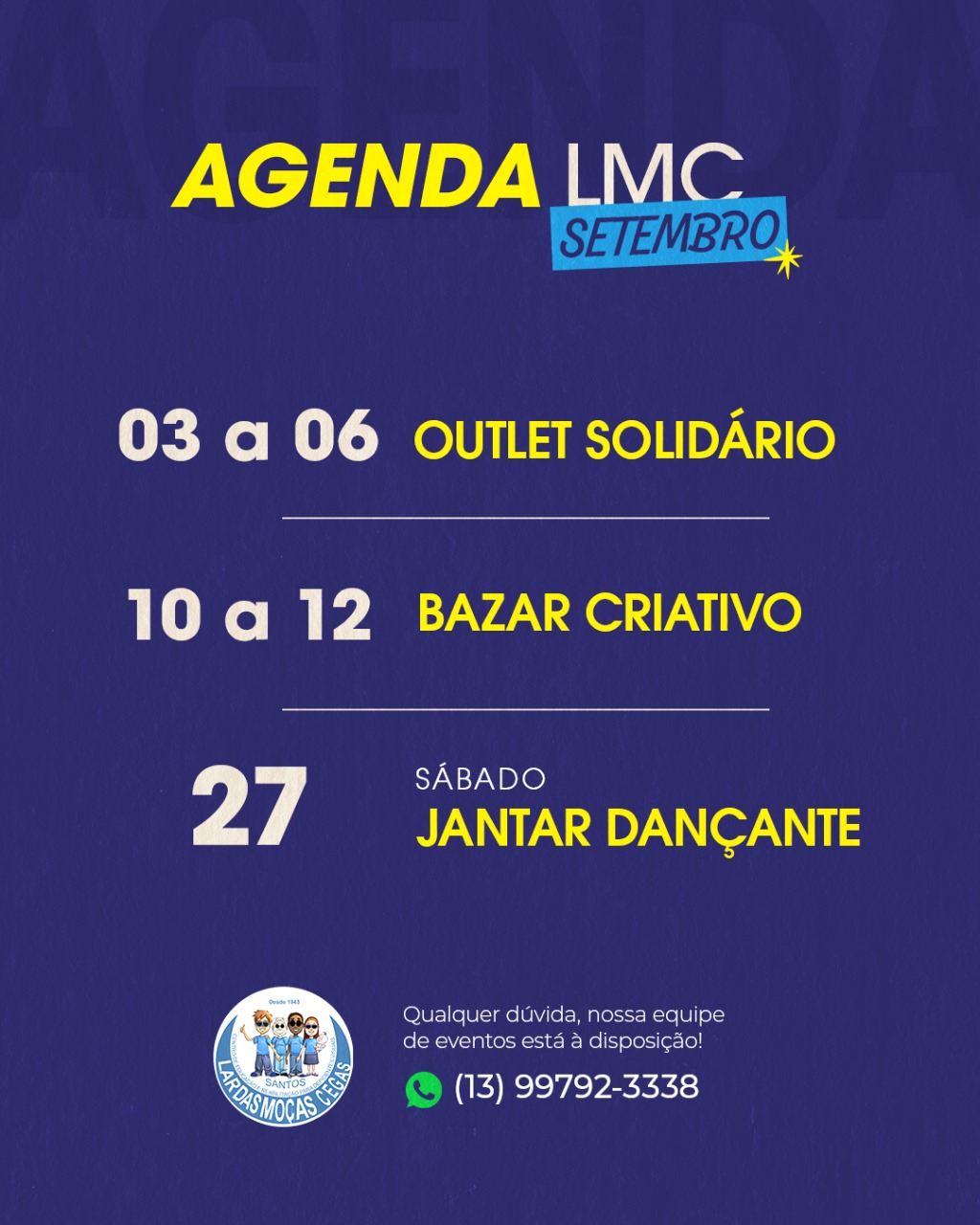Agenda de setembro do LMC