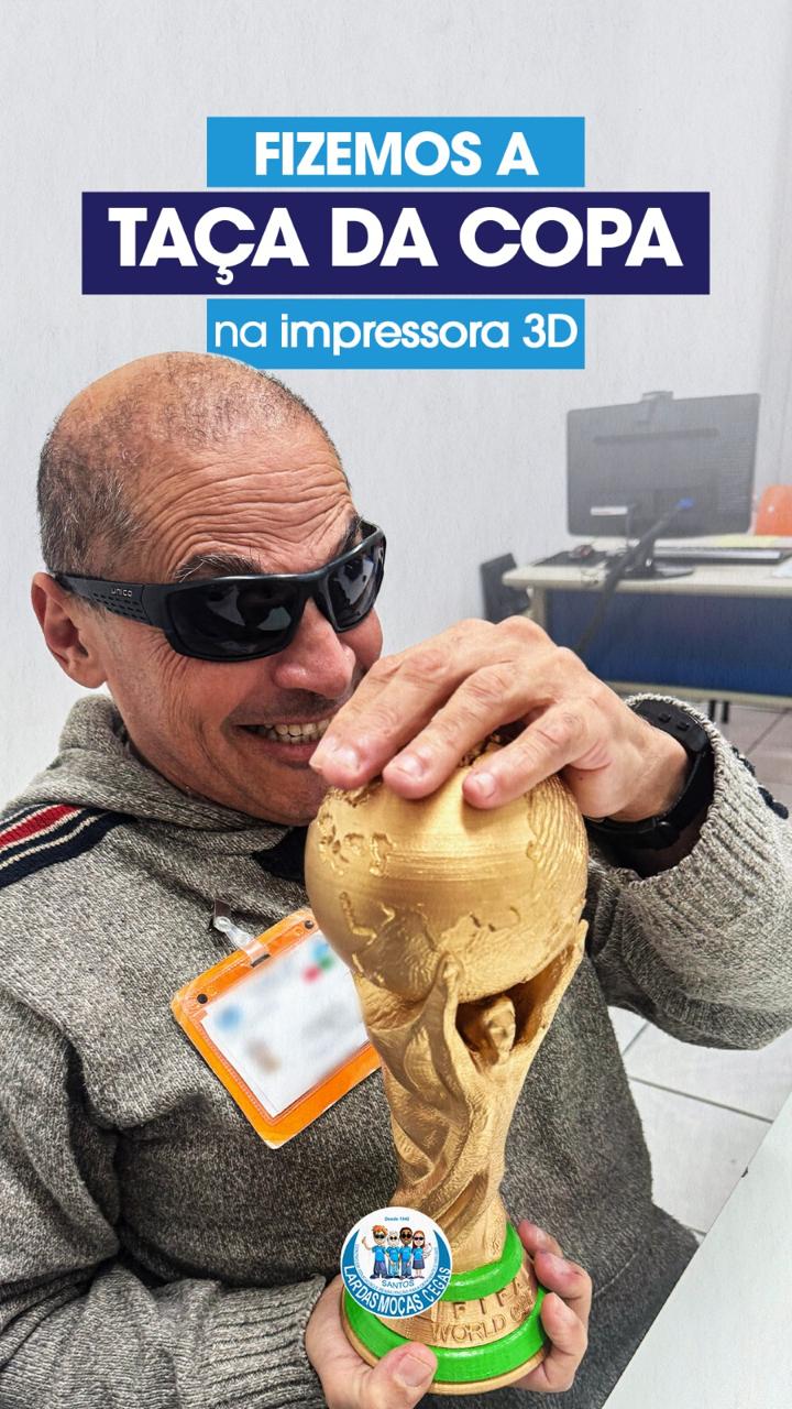 LMC cria taça da Copa do Mundo em 3D para experiência tátil de alunos